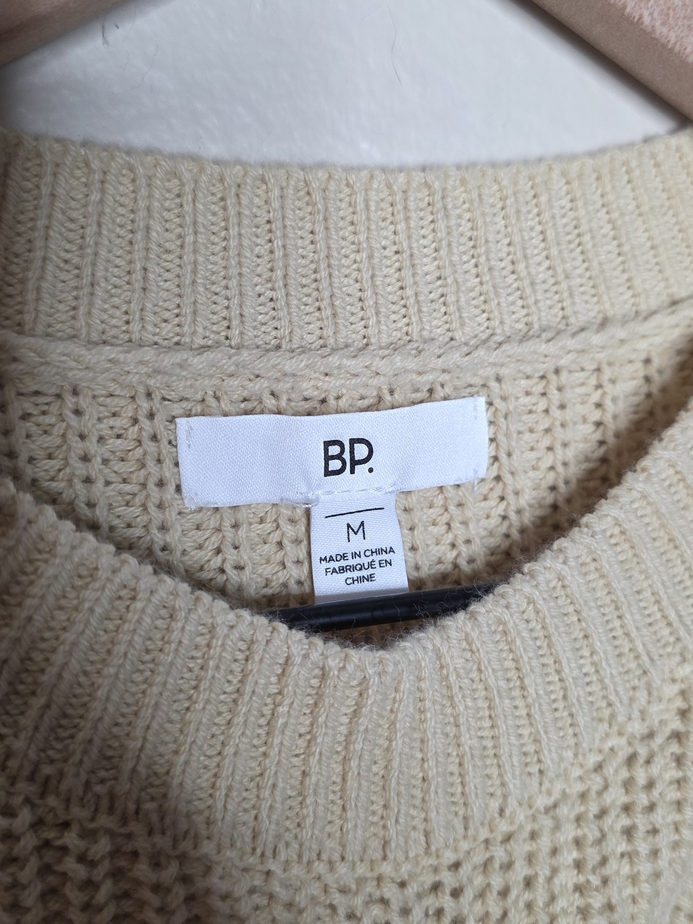 Madewell BP Womens Ribbed Crop Crewneck Sweater in Beige Cream Size Med Shaker - Picture 3 of 12